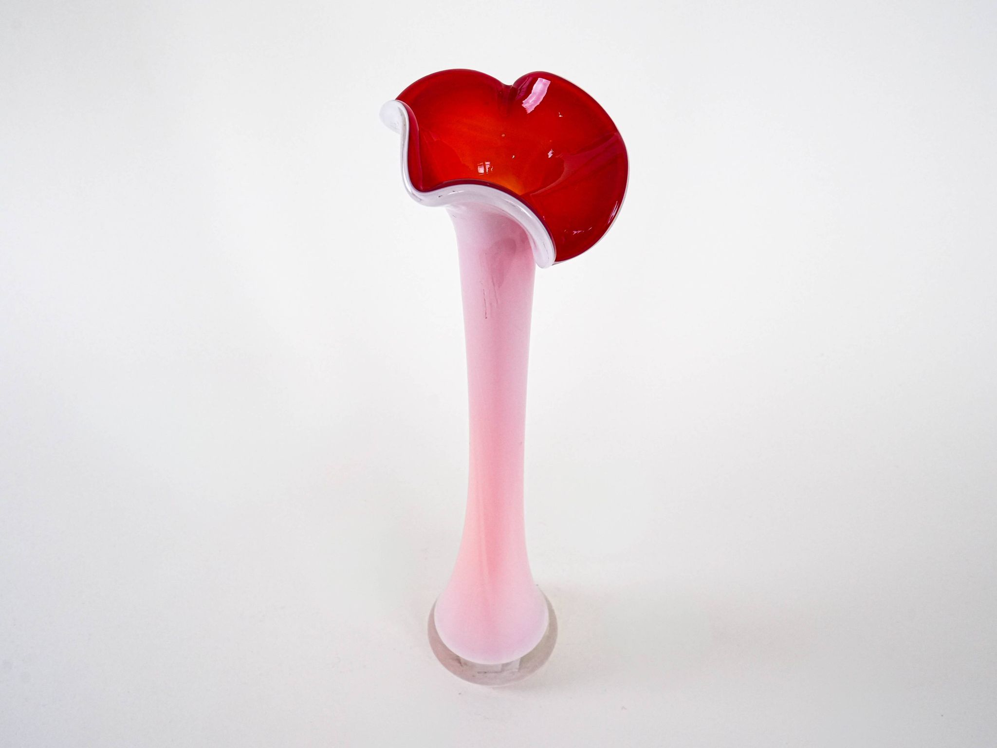 Pink vase, Murano glass, Italian design, 1970s, made in Italy