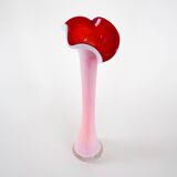 Pink vase, Murano glass, Italian design, 1970s, made in Italy