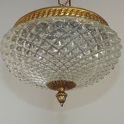 Brass and crystal diamond point ceiling light, France