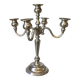 5-branch silver-plated metal candle holder