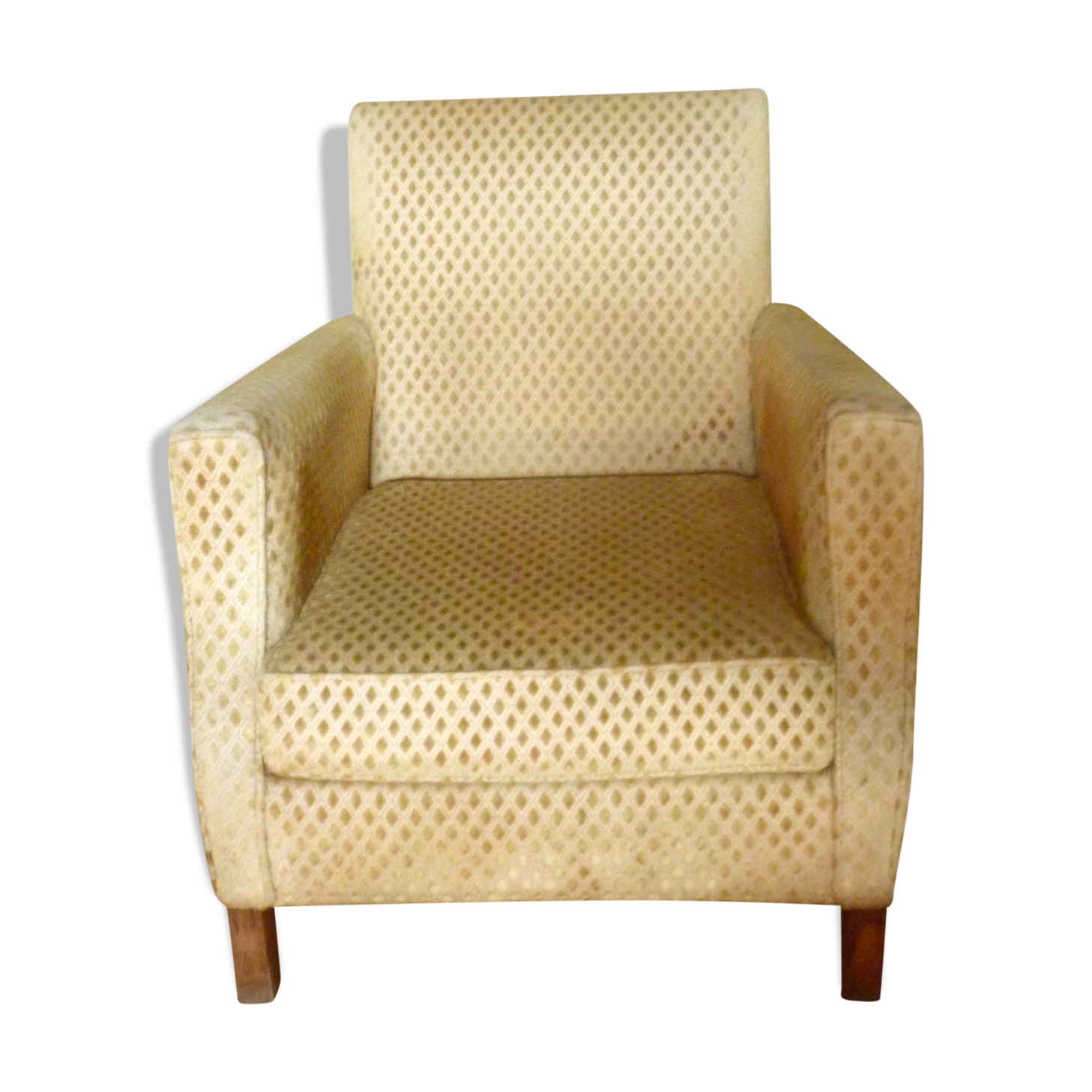 Fauteuil en velours viel or art déco années 40