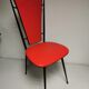 series of 6 Vintage red chairs design COLETTE GUEDEN 60s