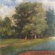 Old painting Forest landscape.
