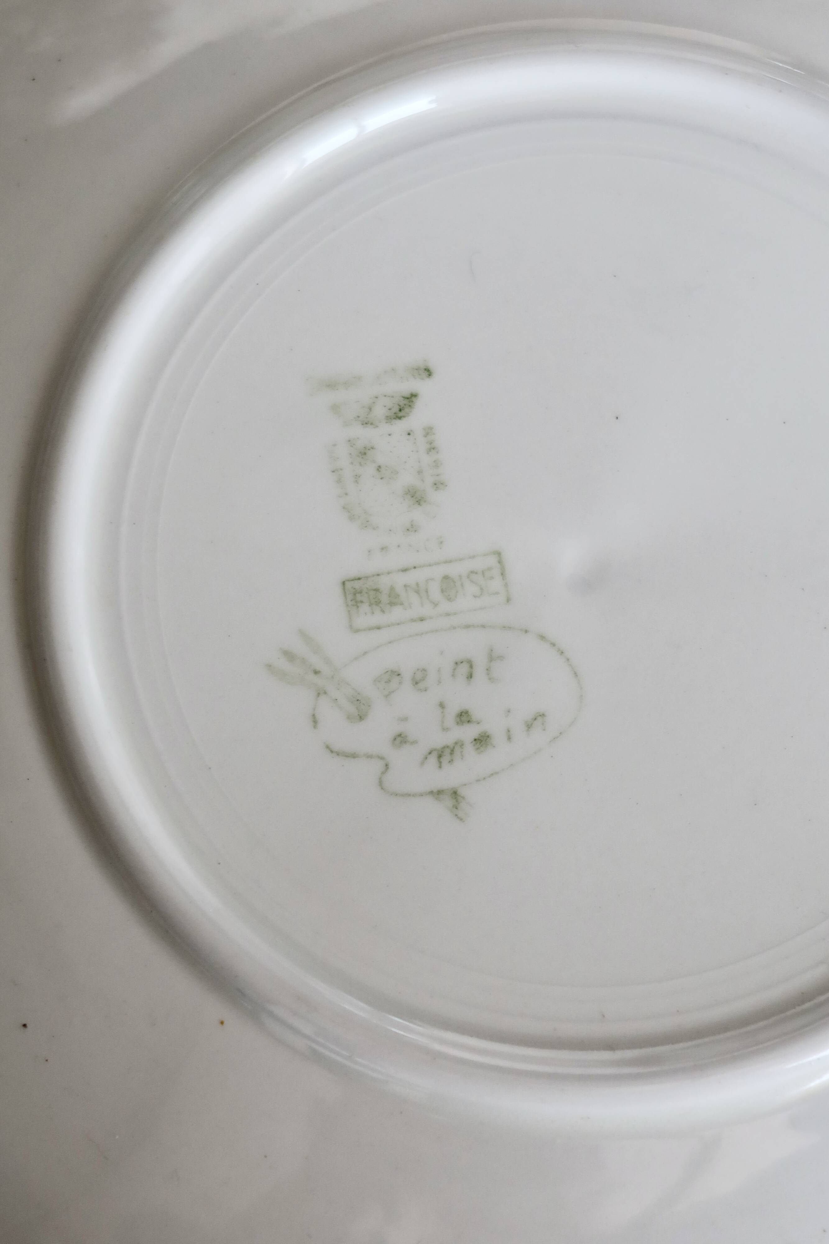 6 antique dessert plates, Françoise model – Sarreguemines Digoin