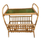 Rattan magazine holder, glass top