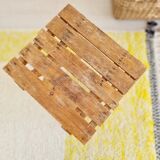 Tabouret pliant ancien en bois - porte-plantes en bois