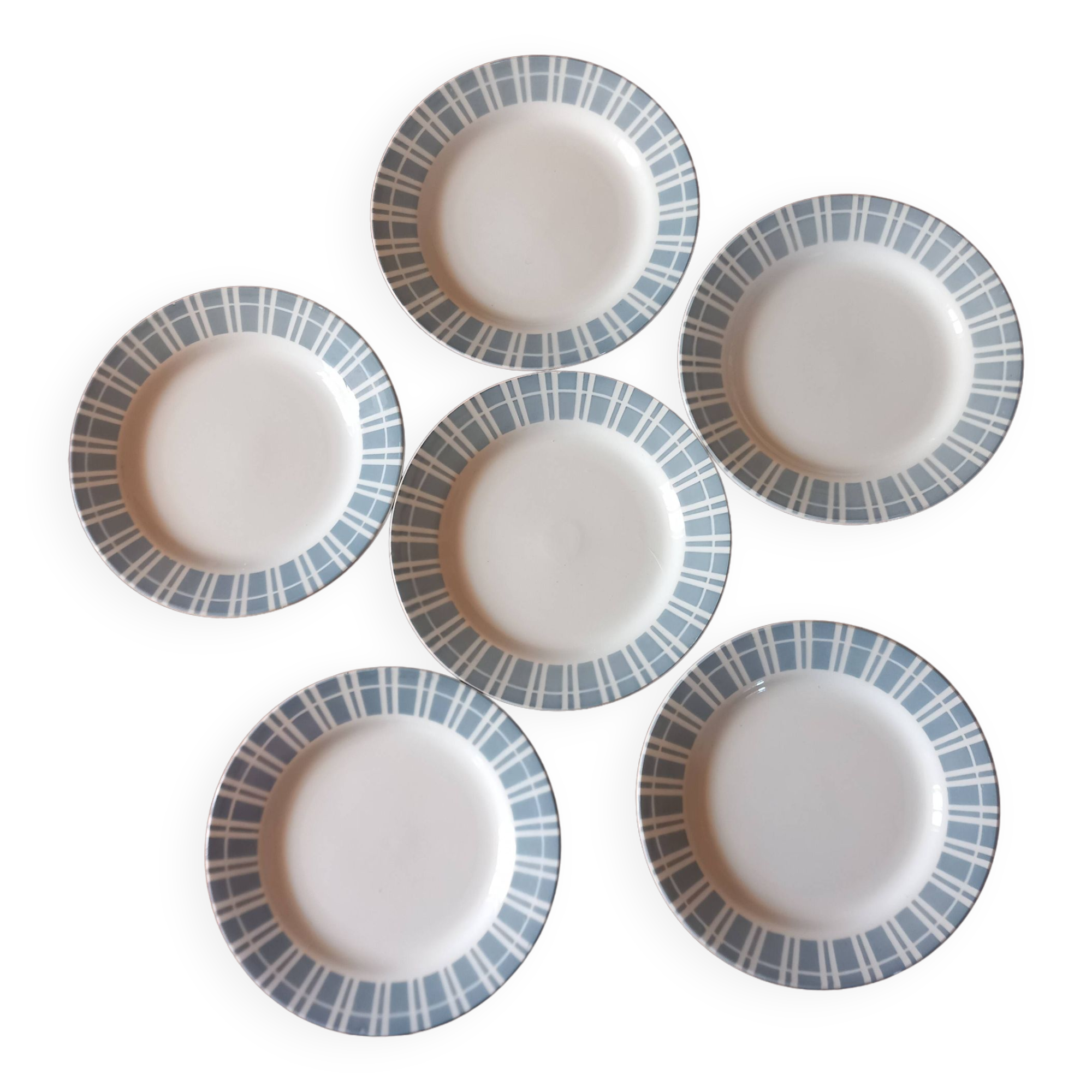 Set of 6 Digoin dessert plates