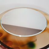 Round table mirror in plexi plexi smoked design 70 17.5x17.5cm