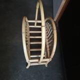 Vintage rattan magazine holder