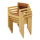 Set of 4 vintage Scandinavian stackable chairs in solid wood - Balzar Beskow - Sweden, 1960s