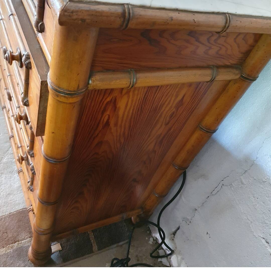 Early 20th-century commode in bamboo pitchin style.