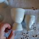 Antique white porcelain mazagrans from France