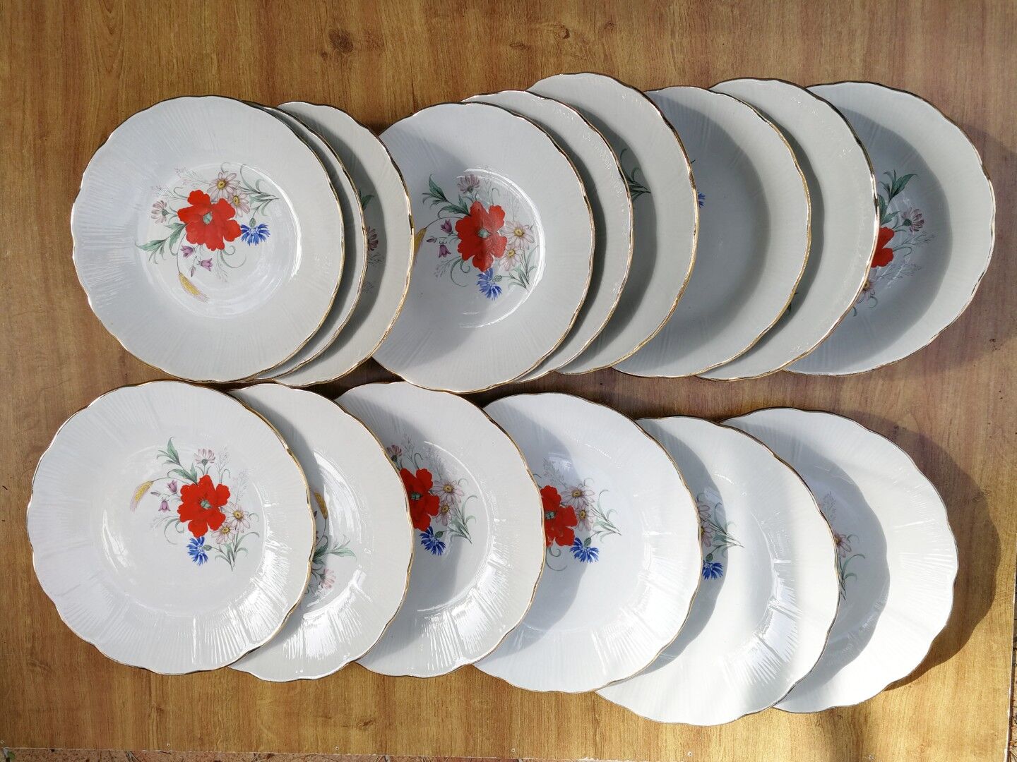 Lot of 15 Old Plates L'Amandinoise 1950s