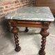 Louis XIII style table desk in oak with marble top
