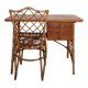 Desk and chair in rattan, Louis Sognot, 1950s-1960s.