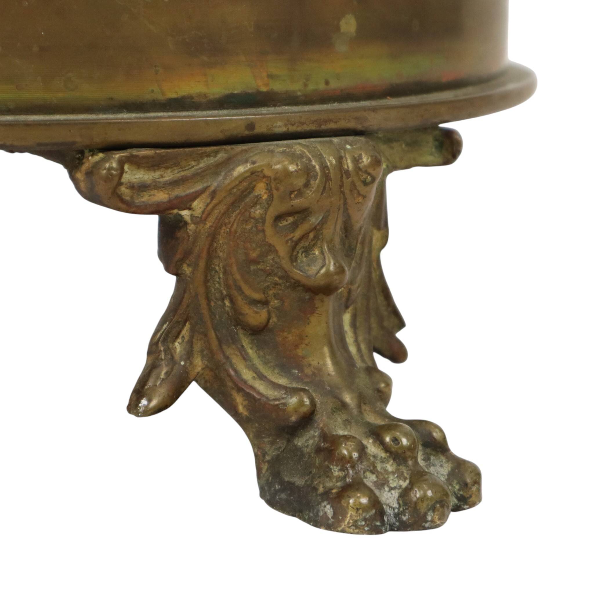 Unique XL Artillery Shell Umbrella Stand – WWI Trench Art (1915) – Lion Hea
