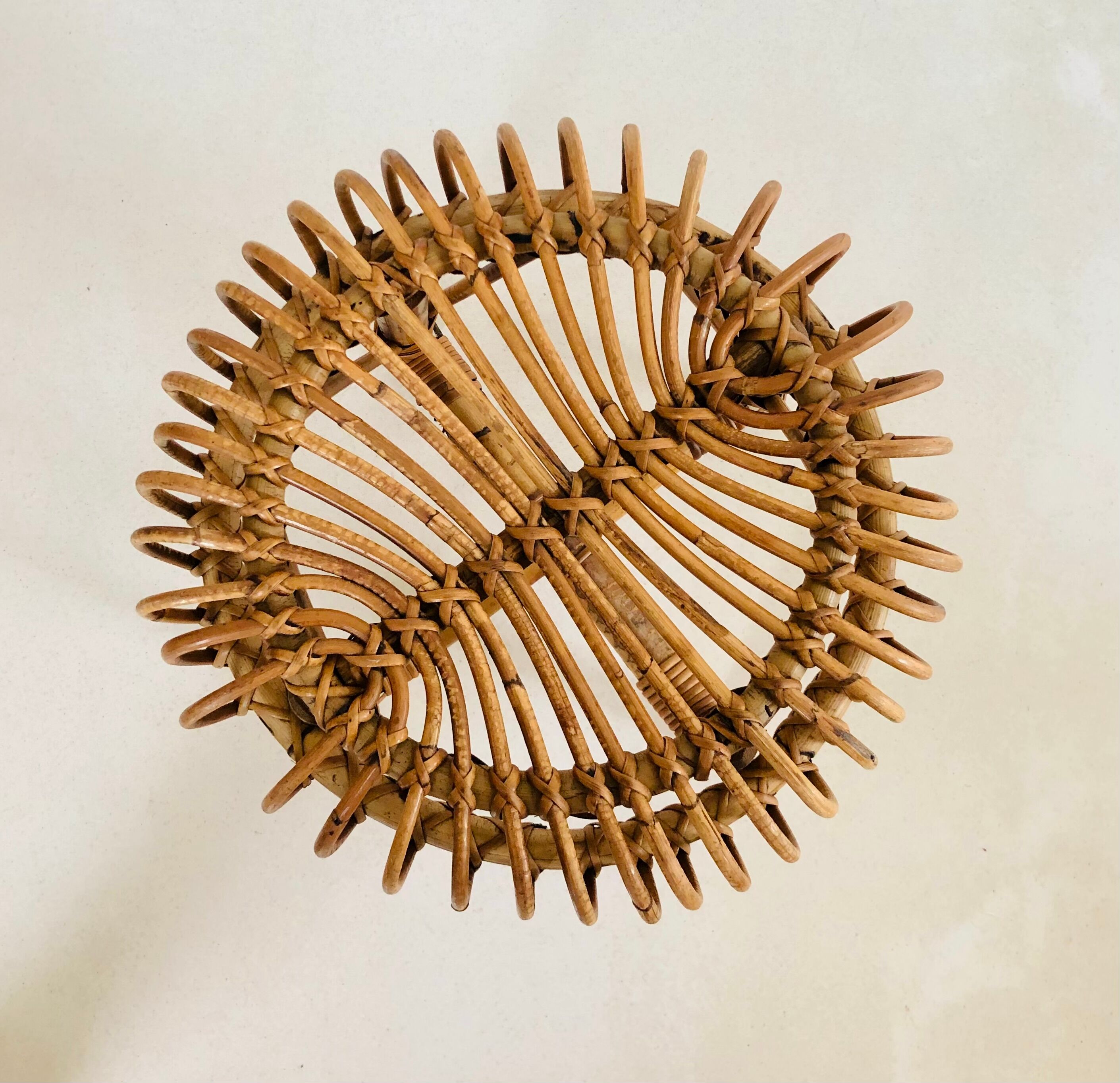 Rattan stool by Franco Albini for Vittorio Bonacina, Italy 60s