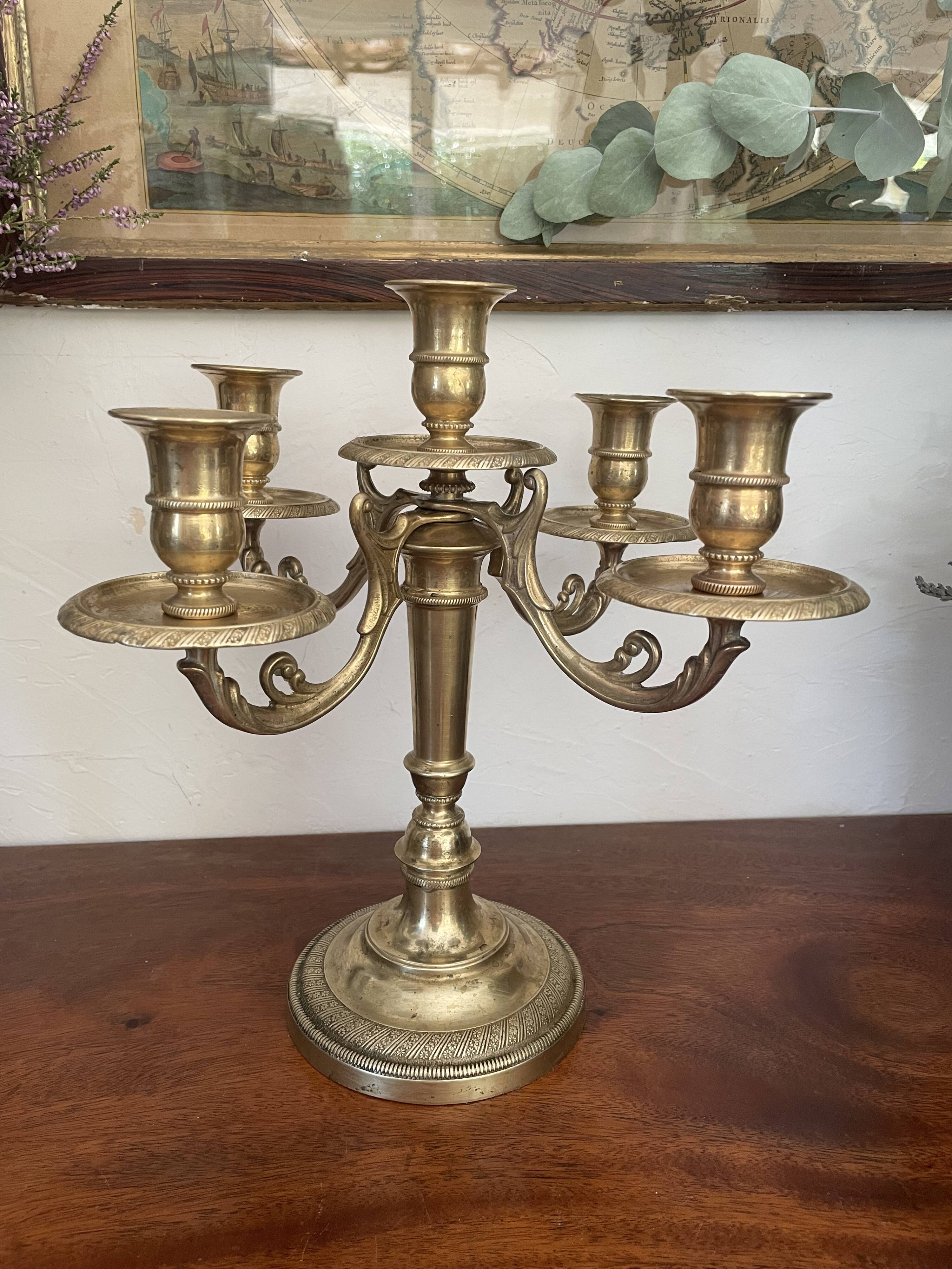 Chandelier in gilded bronze art nouveau