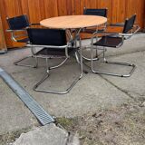 Italian round Effezeta dining table with chairs, 1990s, set of 5