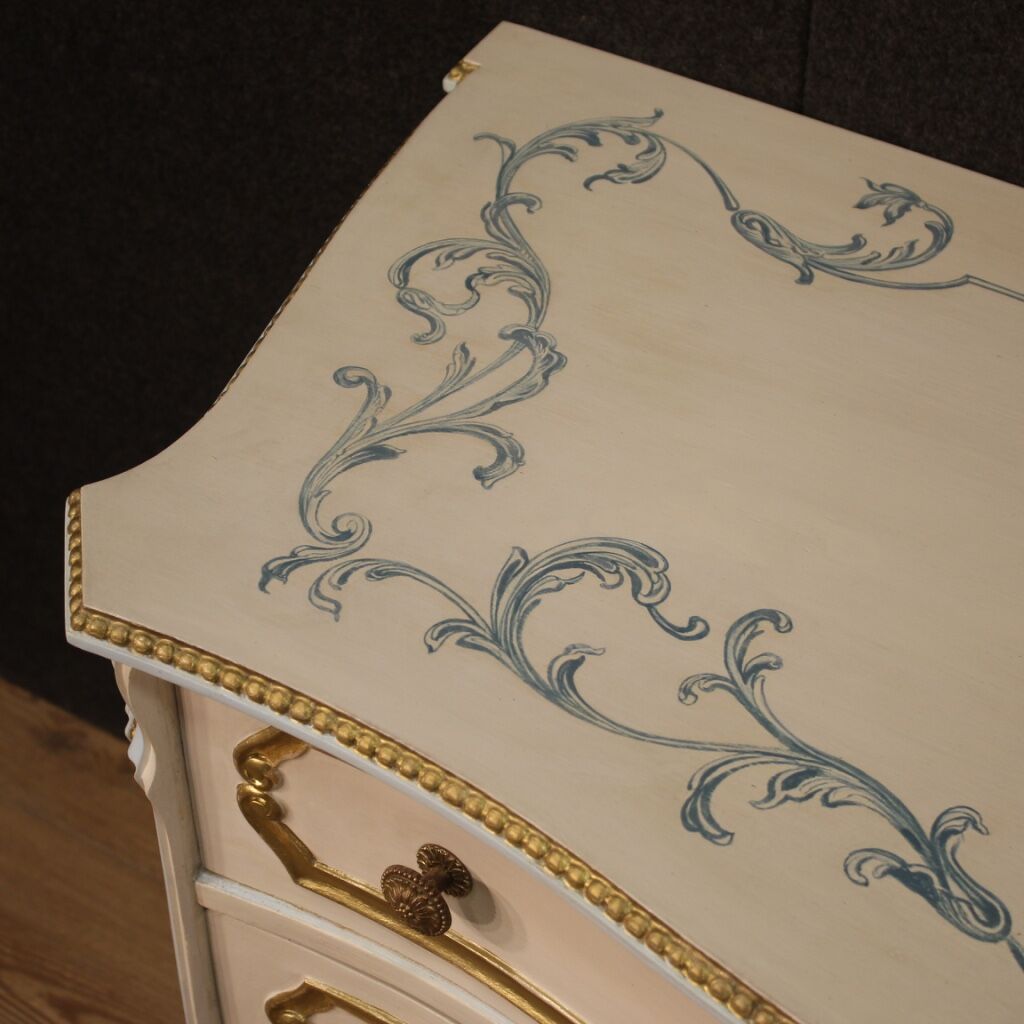 Italian dresser in lacquered, painted and gilded wood