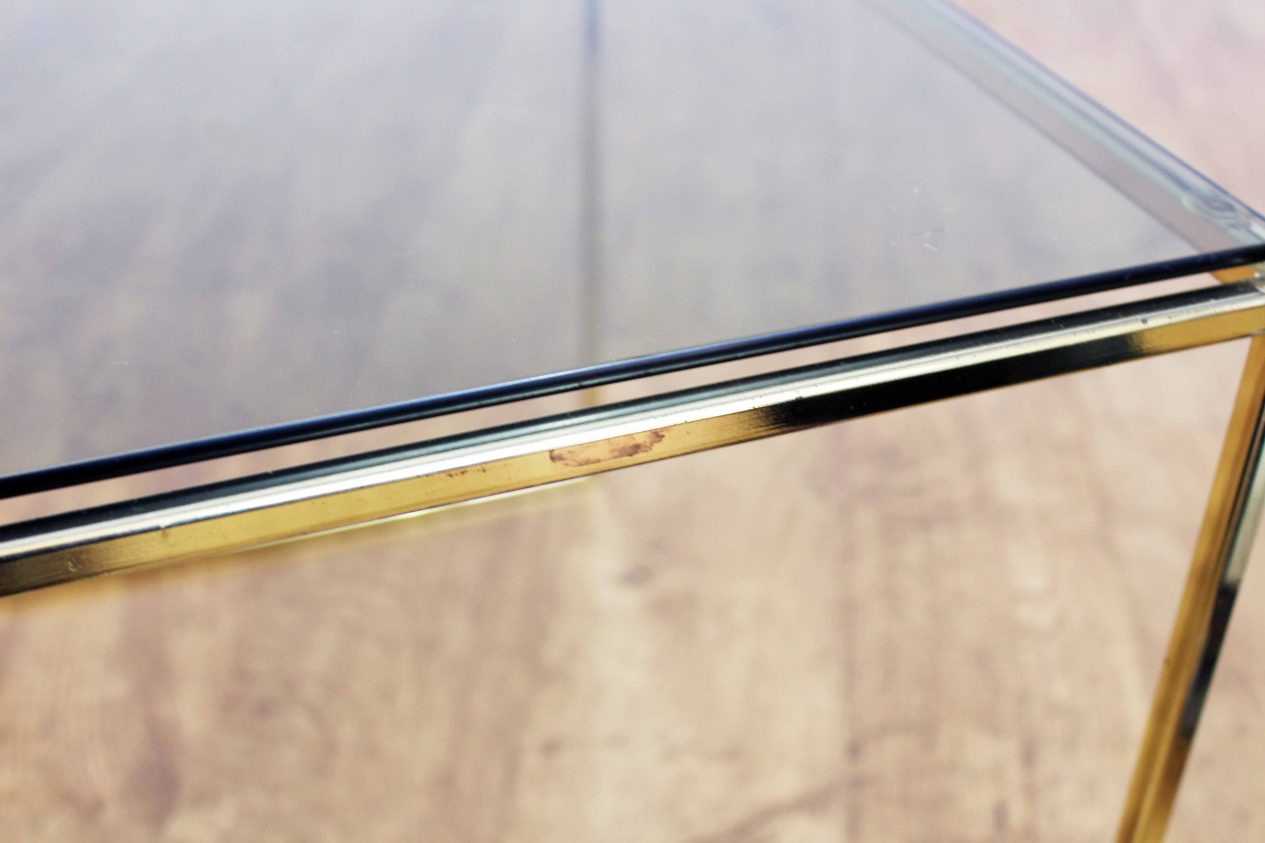 Side table milk smoked glass