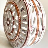 Handcrafted terracotta wall lamp enamelled bordeaux center