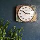 Vintage clock silent wall "Bayard blue green copper"