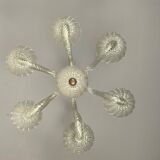 Venetian chandelier in colorless murano glass blown pressed and molded around 1950