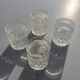 Set of 4 vintage glasses from the 60s-70s in moulded glass.
