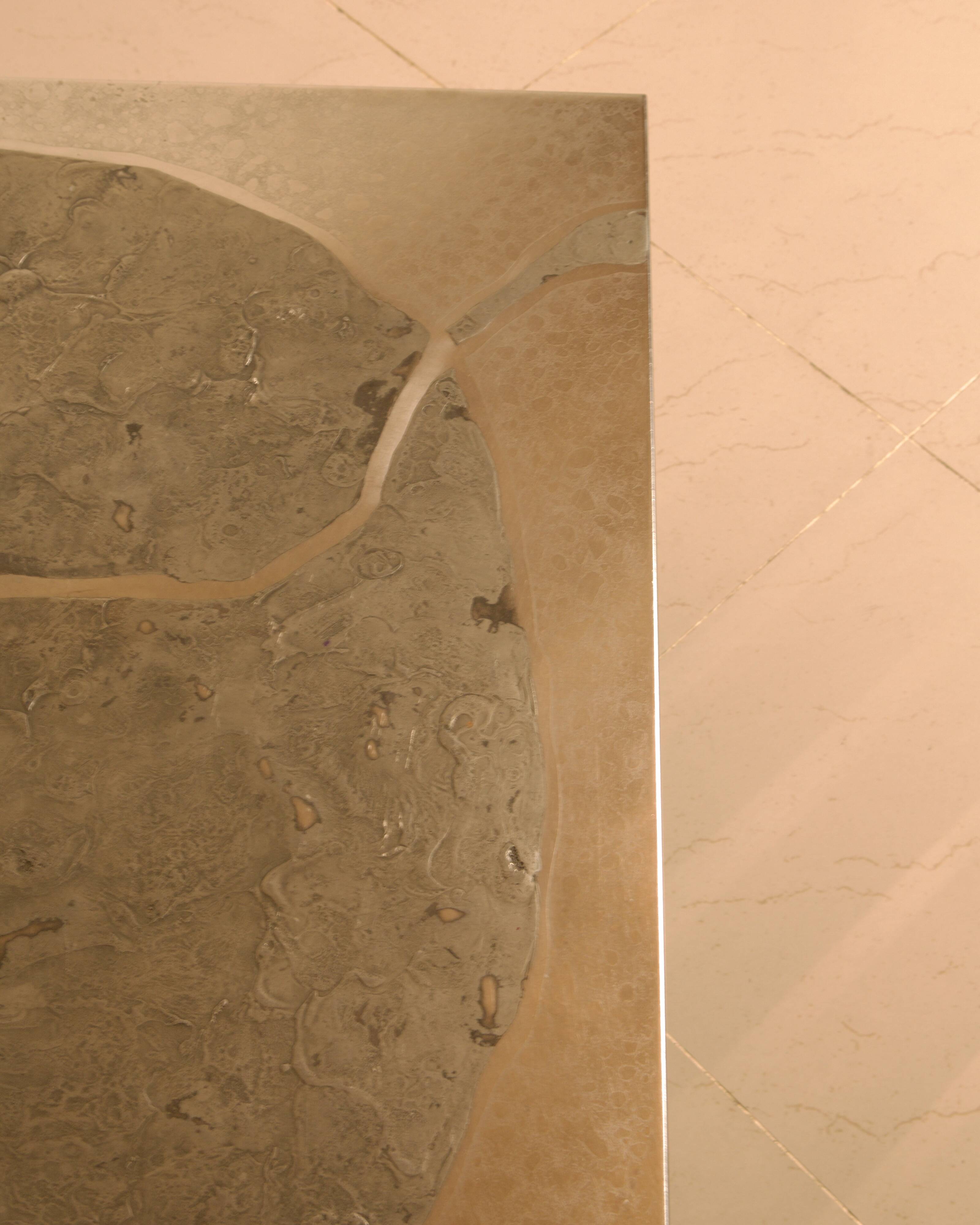 Sculptural coffee table in wood and steel by Heinz Lilienthal 60s