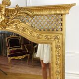 Antique fireplace mirror Napoleon III gilt wood nineteenth 98x146cm