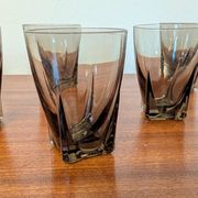 verres digestif fumé années 70 base carrée