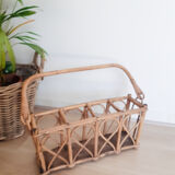 Rattan bottle basket, 50s