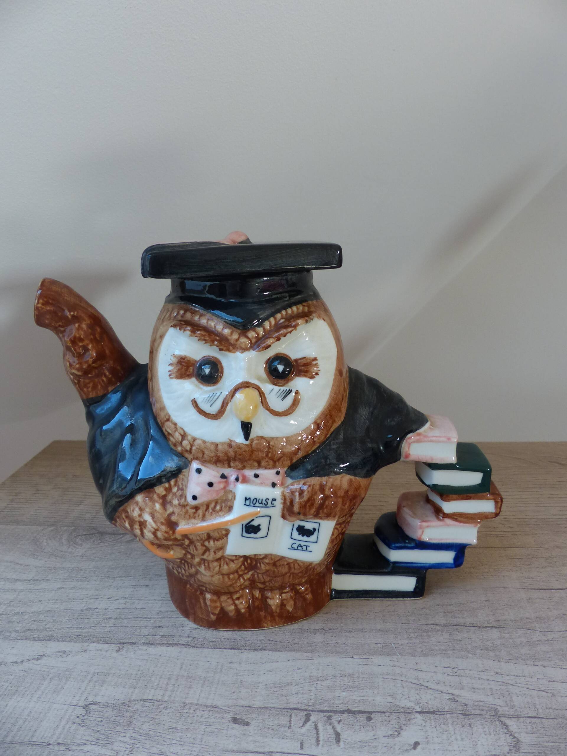 Ancienne théière décorative chouette hibou Savant Céramique