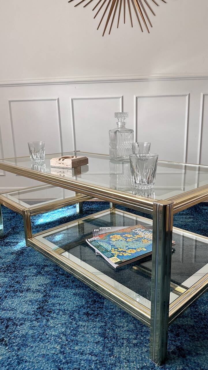 Vintage gold and silver coffee table