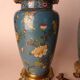 Pair of Asian style lamps in cloisonné and bronze