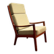 Danish Mid-Century  Lounge Chair and Stool by Ole Wanscher for Poul Jeppensens, Senator Series