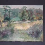 Oil on canvas, rural landscape, signed