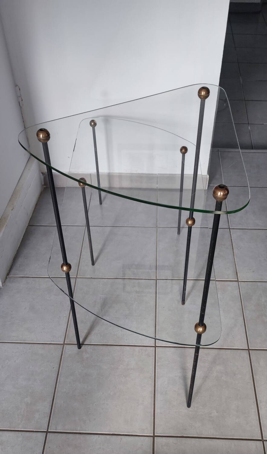 1950s glass display shelves