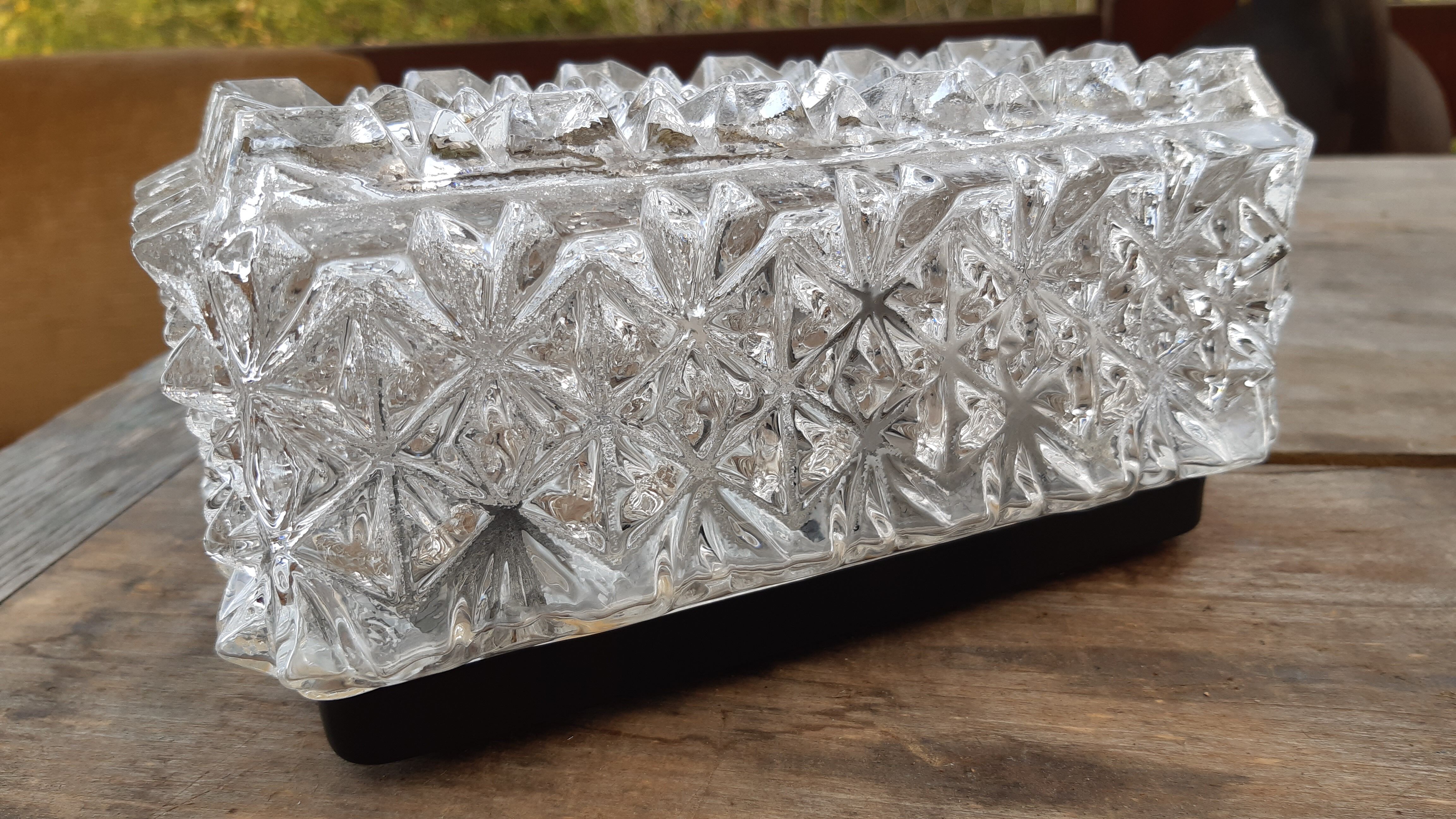 Erco chiseled glass wall sconce 1960