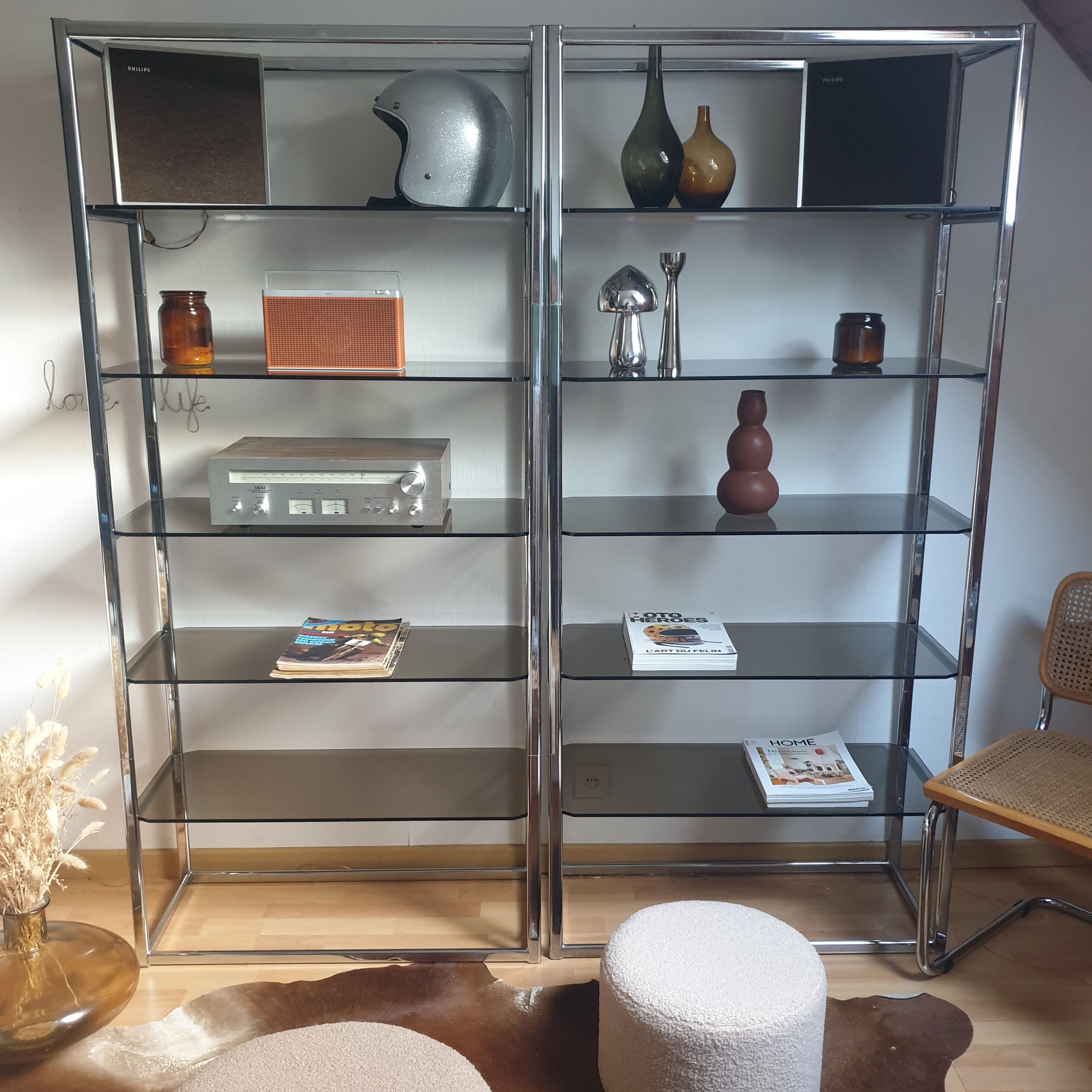 Pair of vintage bauhaus bookcases 60/70