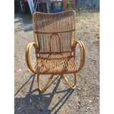 Vintage rattan and wicker armchair