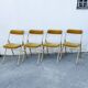 Set of 4 folding velvet chairs, Souvignet brand