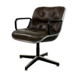 Leather desk chair by Charles Pollock for Knoll 1970