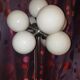 Lampadaire spoutnik à 9 feux chrome et opaline  space age année 70