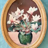 Oil on wood - medallion frame