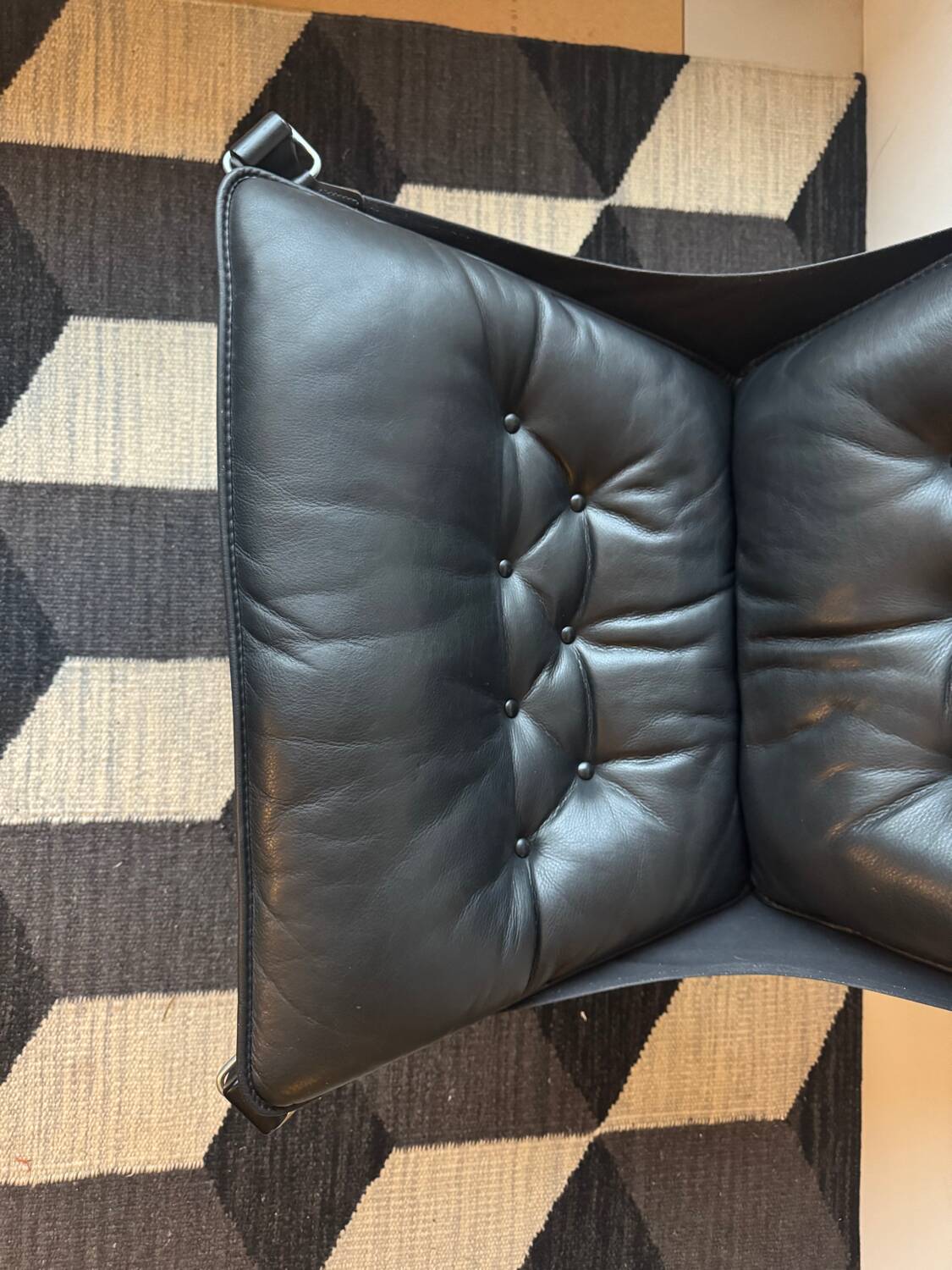 "Lounge chair 'Falcon' in black leather by Sigurd Ressel, Norway"