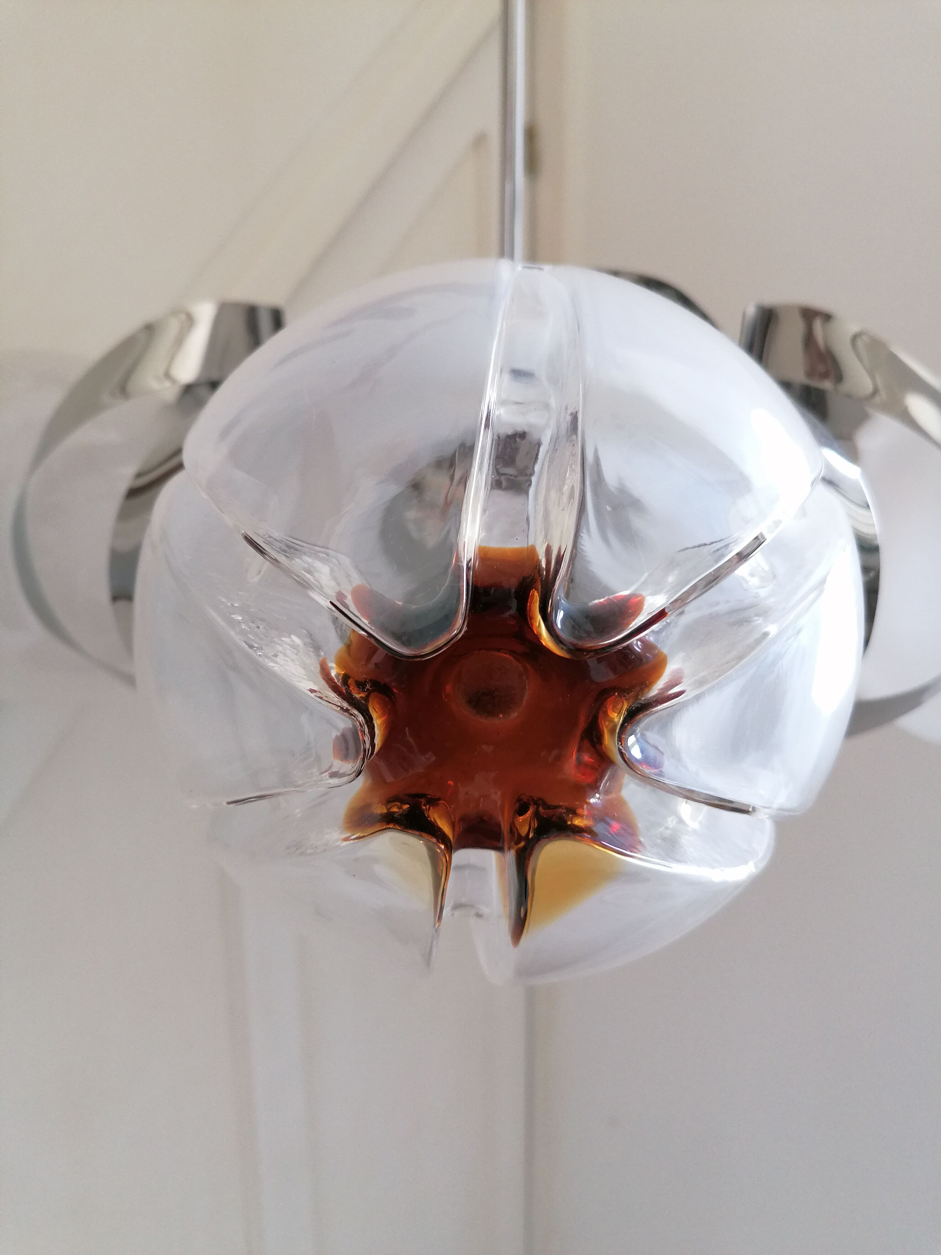 Mazzega chandelier in murano glass and metal
