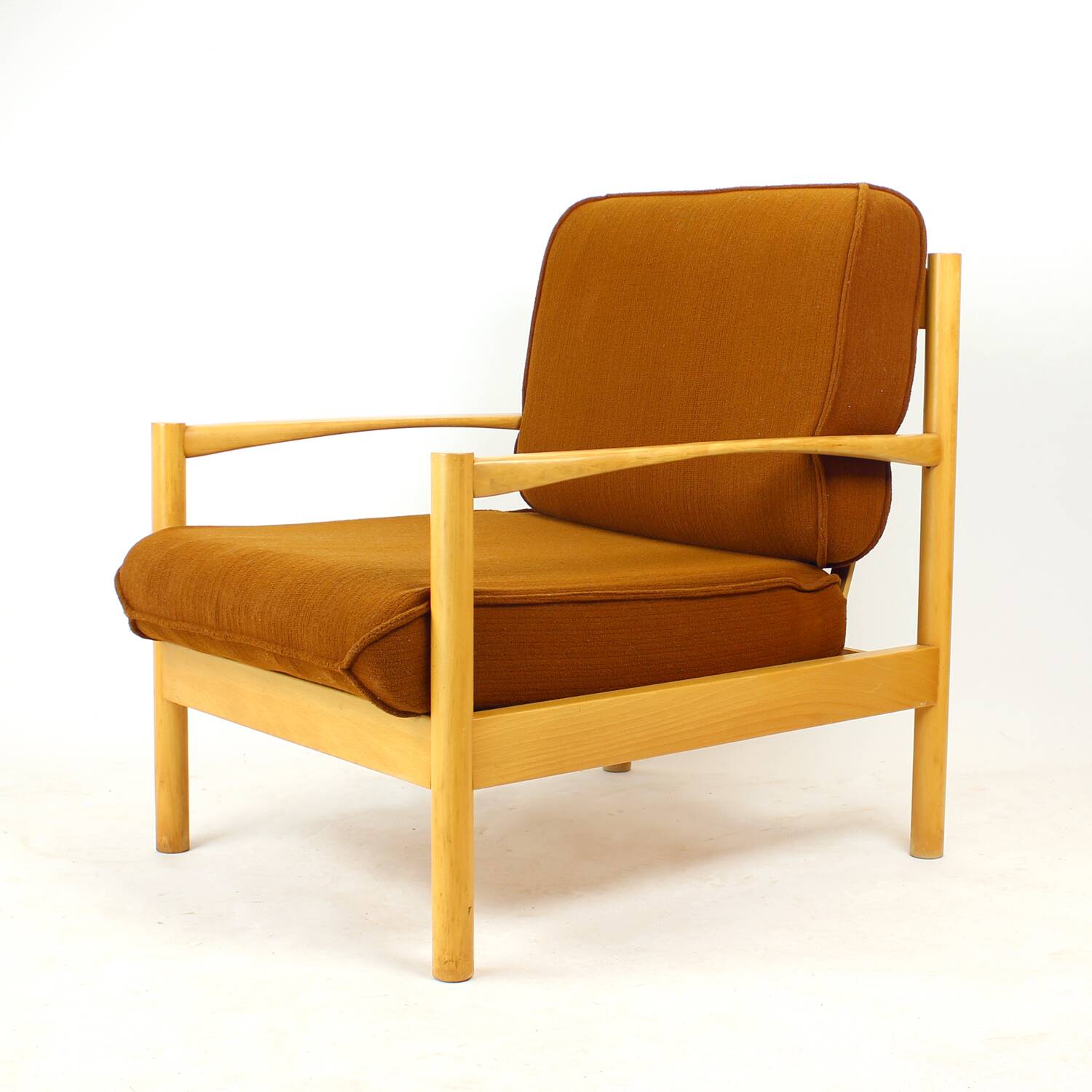 Elegant Lounge Chair In Oak, Czechoslovakia 1960s, 4 Available