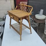 1960s rattan bedside table